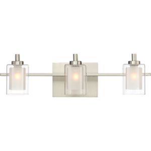 Quoizel Kolt 3 Light Bathroom Vanity Light in Brushed Nickel