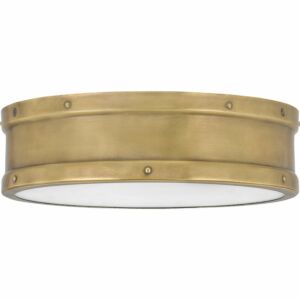 Quoizel Ahoy 13 Inch Ceiling Light in Weathered Brass