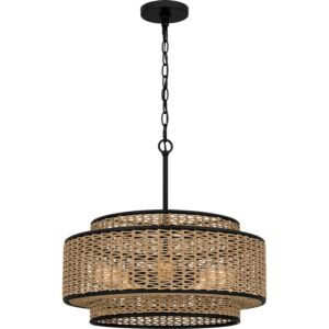 Quoizel Five Light Pendant Quoizel Pendant in Matte Black