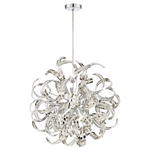Quoizel Ribbons 12 Light 23 Inch Pendant Light in Crystal Chrome