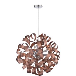 Quoizel Ribbons 12 Light 23 Inch Pendant Light in Satin Copper