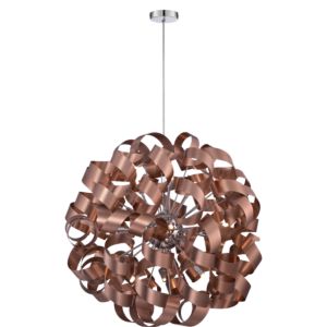 Quoizel Ribbons 12 Light 31 Inch Pendant Light in Satin Copper