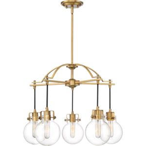 Quoizel Sidwell 5 Light 21 Inch Transitional Chandelier in Weathered Brass