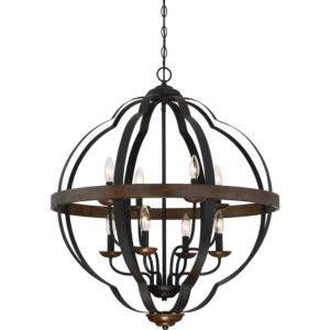 Quoizel Siren 8 Light 33 Inch Transitional Chandelier in Marcado Black