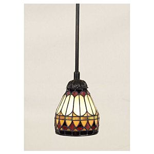 Quoizel West End 6 Inch Tiffany Pendant Light in Vintage Bronze