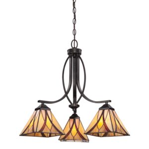 Quoizel Asheville 3 Light 22 Inch Transitional Chandelier in Valiant Bronze