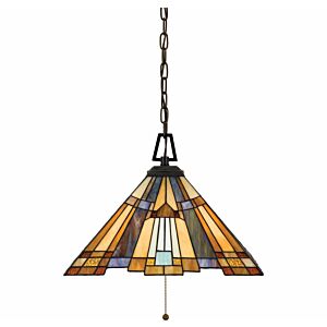 Quoizel Inglenook 3 Light 17 Inch Pendant Light in Valiant Bronze
