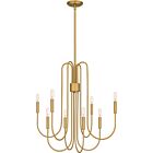 Cabry 8-Light Chandelier in Brushed Weathered Brass