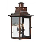 Chalmers 3-Light Outdoor Wall Lantern in Aged Copper