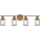 Isla 4-Light Bathroom Vanity Light in Weathered Brass