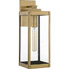 Westover 1-Light Outdoor Wall Lantern in Antique Brass