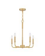 Quoizel Five Light Chandelier Abner in Aged Brass