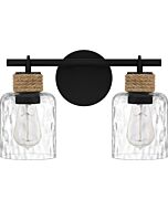 Baltic 2-Light Bathroom Vanity Light in Matte Black
