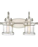 Quoizel Danbury 2 Light 10 Inch Bathroom Vanity Light in Brushed Nickel
