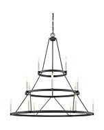 Quoizel Doran 15 Light 41 Inch Transitional Chandelier in Mottled Black
