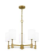 Quoizel Five Light Chandelier Gretchen in Aged Brass