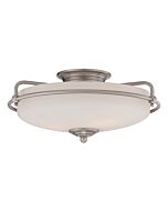 Quoizel Griffin 3 Light 17 Inch Ceiling Light in Antique Nickel