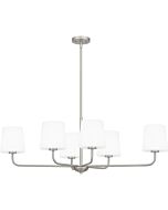 Quoizel Six Light Linear Chandelier Gallagher in Brushed Nickel