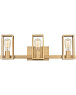 Leighton 3-Light Bathroom Vanity Light in Weathered Brass