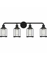 Quoizel Ludlow 4 Light 34 Inch Bathroom Vanity Light in Earth Black
