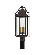 Quoizel Three Light Outdoor Post Mount Manning in Western Bronze