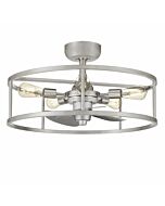 Quoizel Five Light Fandelier New Harbor in Brushed Nickel