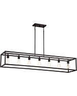 Quoizel Seven Light Island Chandelier New Harbor in Western Bronze