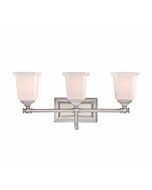 Quoizel Nicholas 3 Light Bathroom Vanity Light in Brushed Nickel