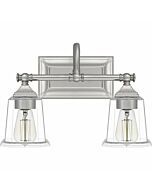 Quoizel Nicholas 2 Light Bathroom Vanity Light in Brushed Nickel