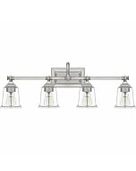 Quoizel Nicholas 4 Light Bathroom Vanity Light in Brushed Nickel