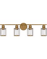 Isla 4-Light Bathroom Vanity Light in Weathered Brass