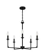 Quoizel Five Light Chandelier Prescott in Matte Black