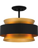 Quoizel Three Light Semi Flush Mount Quoizel SemiFlush Mount in Earth Black