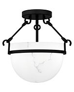 Quoizel Three Light Semi Flush Mount Quoizel SemiFlush Mount in Matte Black