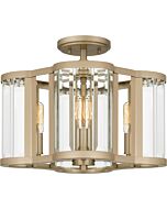 Quoizel Four Light Semi Flush Mount Quoizel SemiFlush Mount in Bronze Gold