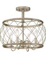 Quoizel Dury 4 Light 18 Inch Ceiling Light in Century Silver Leaf