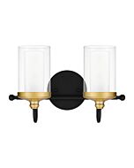 Rowland 2-Light Bathroom Vanity Light in Matte Black