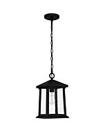 Satterfield 1-Light Outdoor Lantern in Matte Black