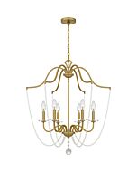 Quoizel Six Light Chandelier Sunday in Aged Brass