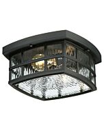 Quoizel Stonington 2 Light 12 Inch Outdoor Ceiling Light in Mystic Black