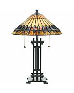 Quoizel Two Light Table Lamp Chastain in Bronze Patina