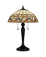 Quoizel Two Light Table Lamp Tiffany in Matte Black