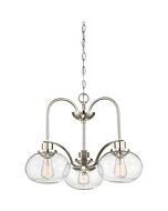 Quoizel Trilogy 3 Light 17 Inch Transitional Chandelier in Brushed Nickel