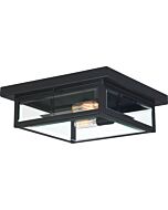 Quoizel Two Light Flush Mount Westover in Earth Black