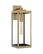 Quoizel Westover 7 Inch Outdoor Wall Lantern in Antique Brass